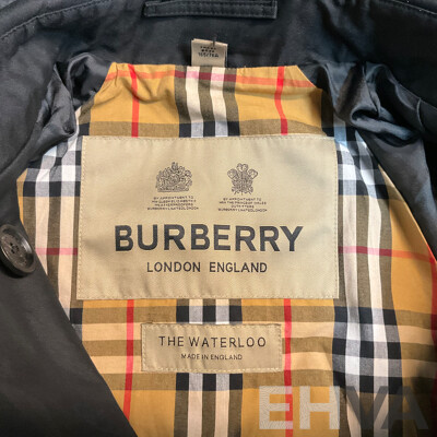 Women's Black Coat Branded Burberry