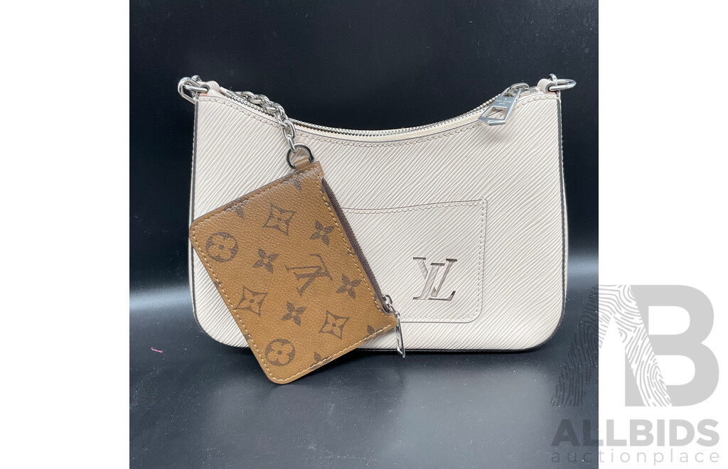 Beige Lady's Shoulder Bag Branded Louis Vittion