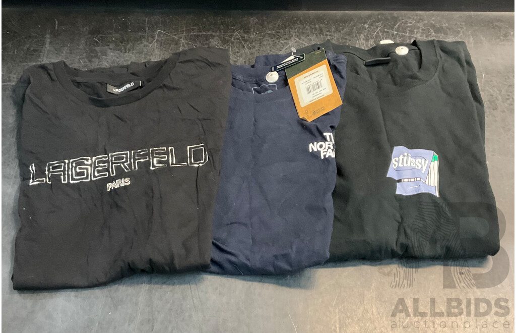 Largerfeld, the North Face, Stussy T Shirt - Size M & XL - Lot of 3