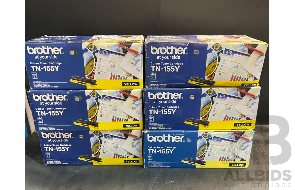 Brother Toner Cartridge TN-155Y - Lot of 6