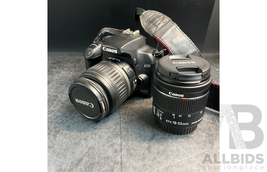 CANON 1000D with 18-55cm & EFS 18-55mm Lens & Takstar SGC-598 Mic in Brown Camera Bag