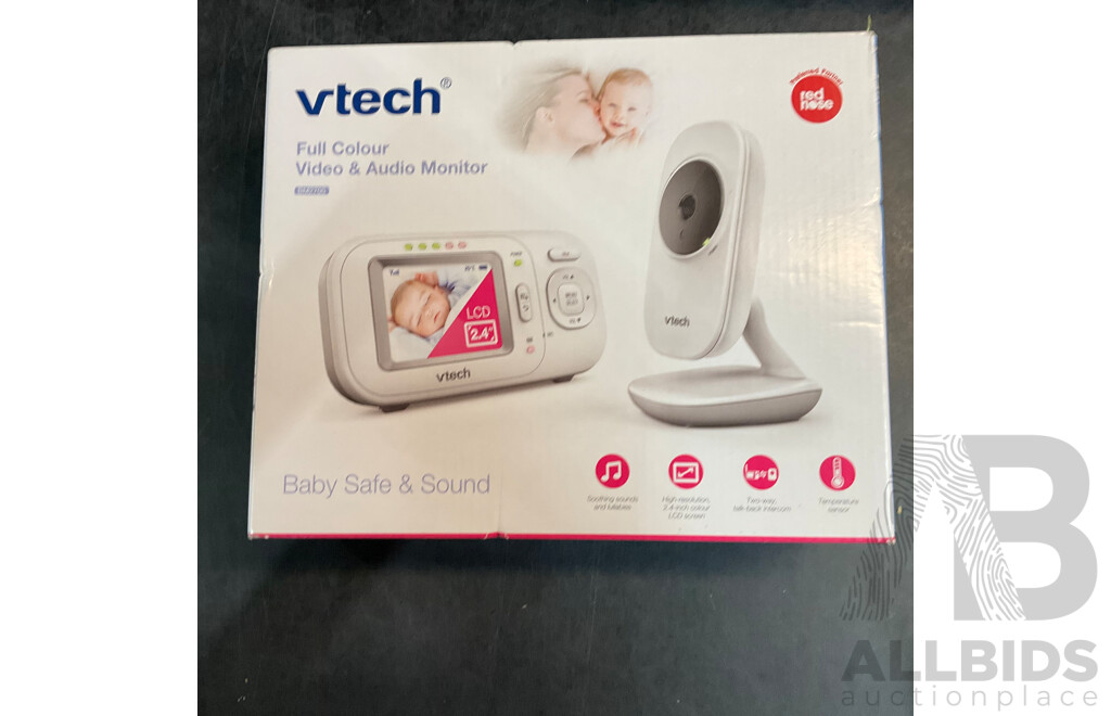 VTECH Full Colour Video & Audio Monitor & Brillar 150 Lumen Power Torch & Assorted Household Items - Lot of 8