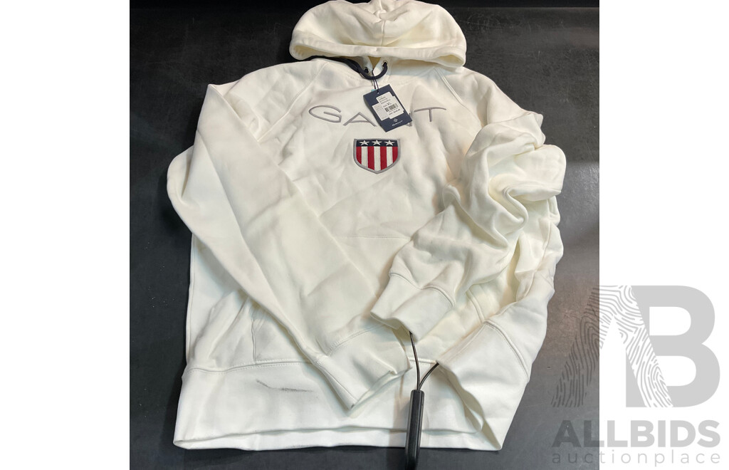 GANT Eggshell Hoodies - Size XL - White - RRP $ 249.00