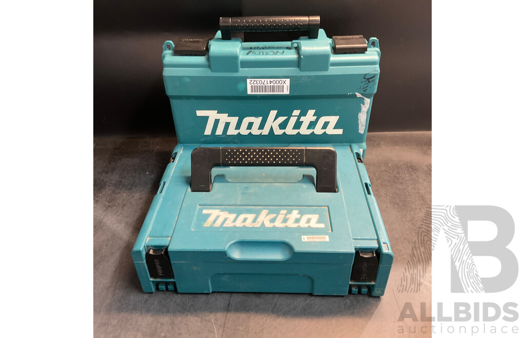 2x Makita Tool Box Contents DDF482 Driver Drill & Assorted Hardware, Screws and More