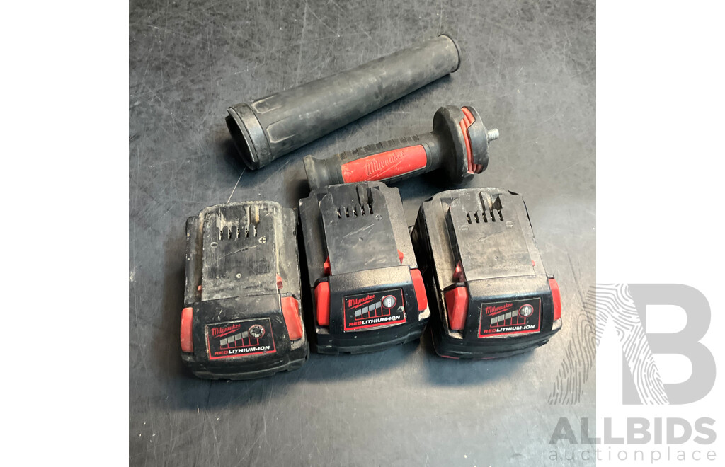 Assorted Milwaukee Tools Includs Rotary Hammer , Angle Grinder , Blower , Batteries & More - Lot of 9