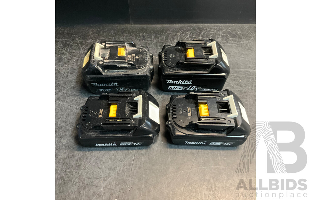 Makita DHP482 Hammer Driver Drill  & DTD153 Impact Driver with 4 Batteries - Lot of 6