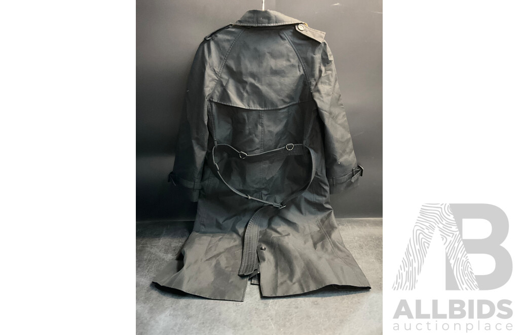 Women's Black Coat Branded Burberry