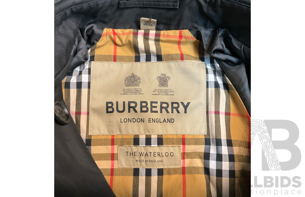Women's Black Coat Branded Burberry