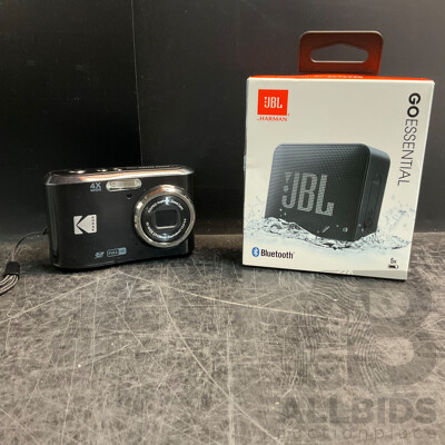 KODAK FZ45 Digital Camera & JBL Go Essential Speaker - Lot of 2