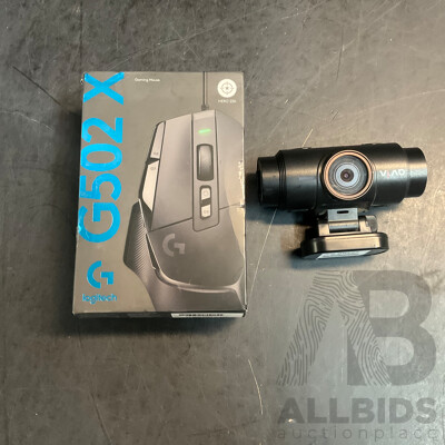 QVIA QR790 Dash Camera & LOGITECH G502 X Mouse - Lot of 2