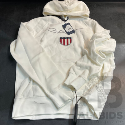 GANT Eggshell Hoodies - Size XL - White - RRP $ 249.00