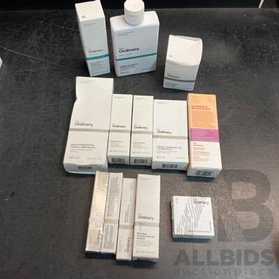 FRULABEAUTY & Assorted the Ordinary Cosmetics Items - Lot of 13
