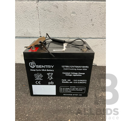 SENTRY 12700 (12V70AH/10HR) Deep Cycle VRLA Battery - ORP $382