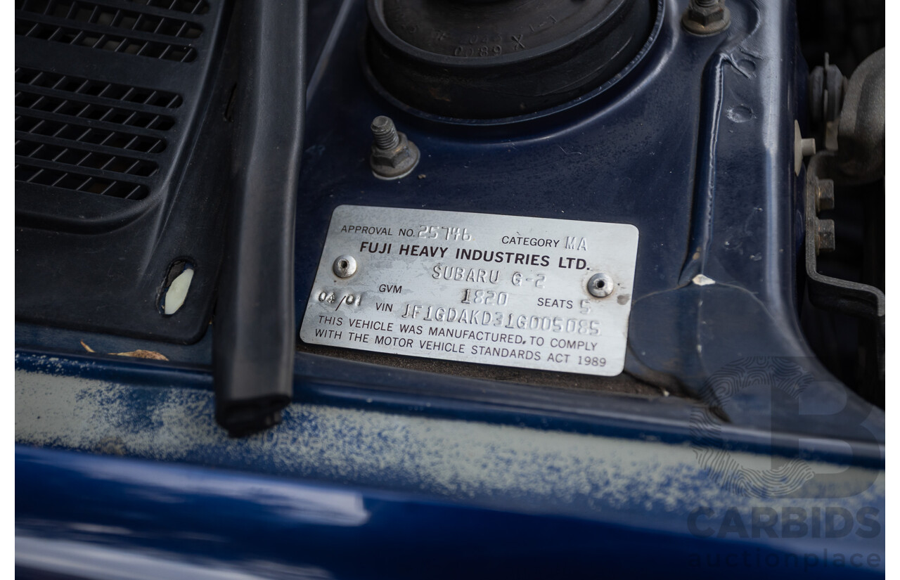 8/2001 Subaru Impreza WRX S (AWD) MY01 4d Sedan Regal Blue 2.0L