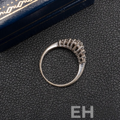 14ct White Gold Diamond Cluster Ring, Est TDW 0.50ct, Size O, 3.28 Grams