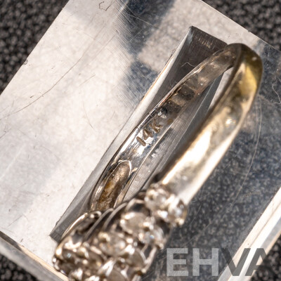 14ct White Gold Diamond Cluster Ring, Est TDW 0.50ct, Size O, 3.28 Grams