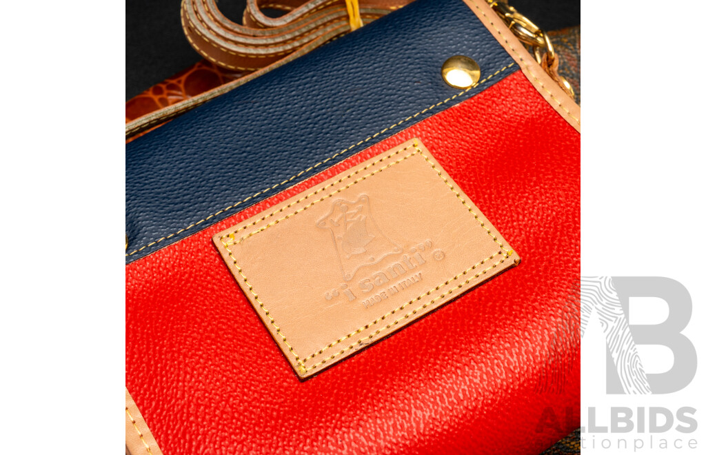 I Santi Interchangable Crossbody Bag with (3) Designs, Made in Italy, as New
