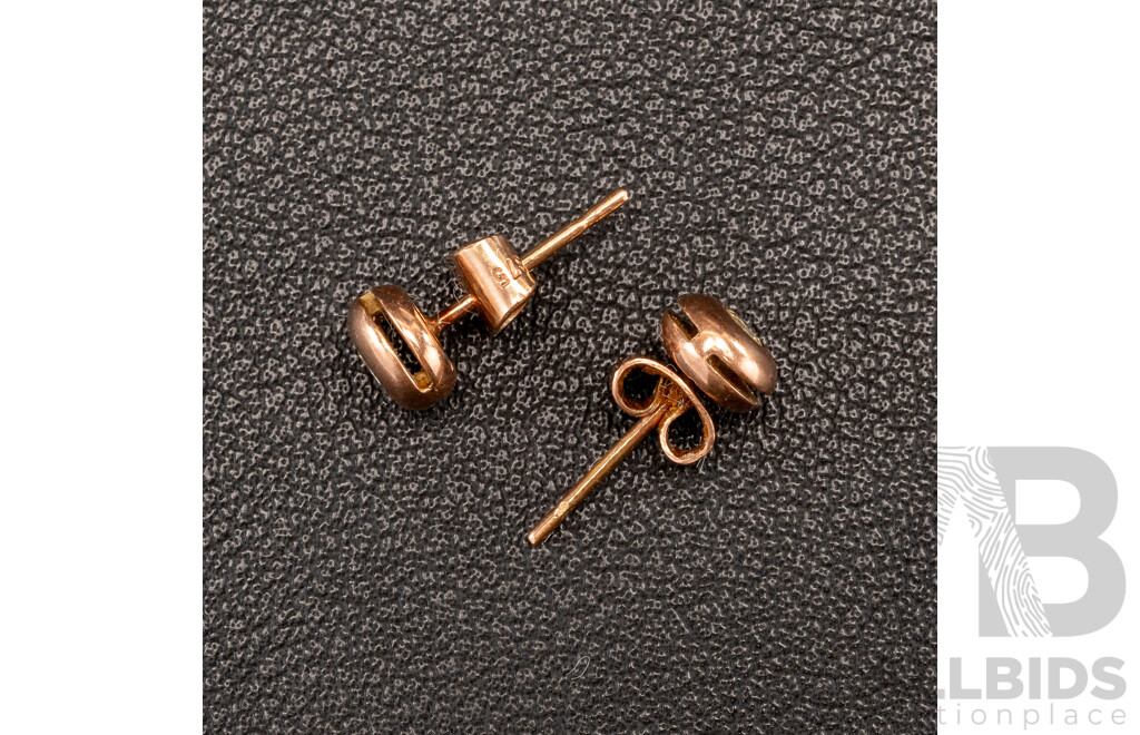 9ct Rose Gold Diamond Stud Earrings, TDW 0.22ct, 6.5mm, 1.60 Grams