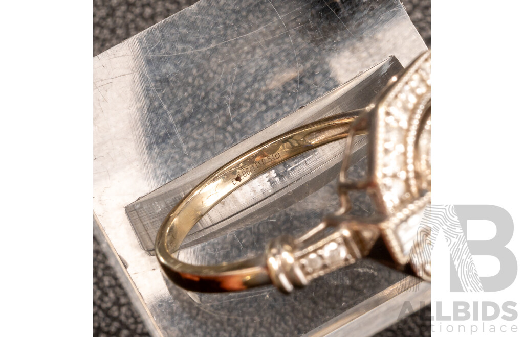 14ct White Gold 2.06ct Diamond Solitaire Art Deco Style Ring, TDW 2.60ct, Size P, 4.41 Grams