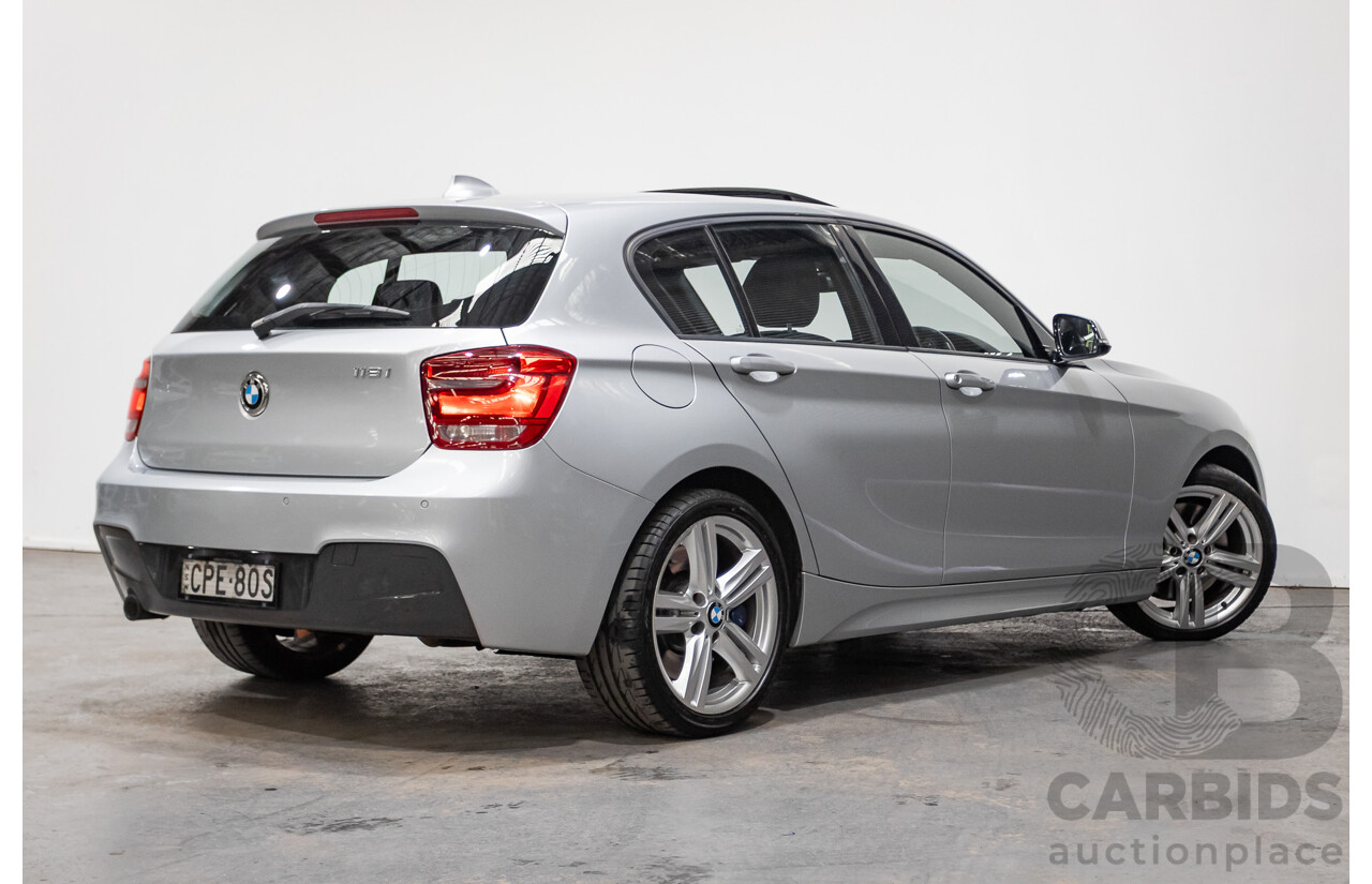 8/2013 Bmw 118i F20 m-Sport pack MY13 5d Hatchback Glacier Silver Turbo 1.6L