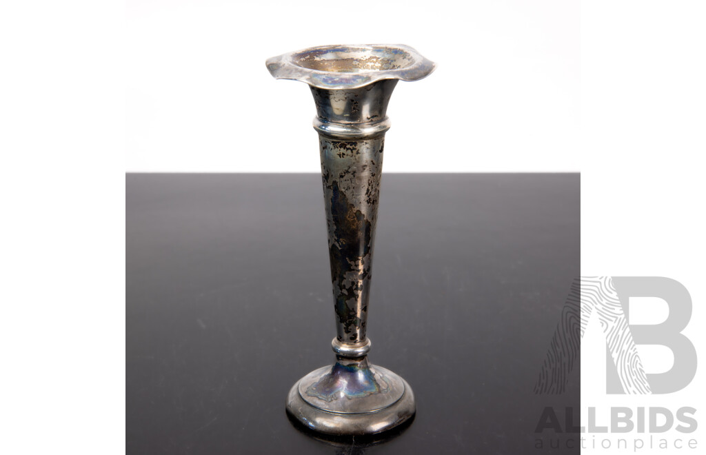 Antique English Sterling Silver Bud Vase, Birmingham 1905