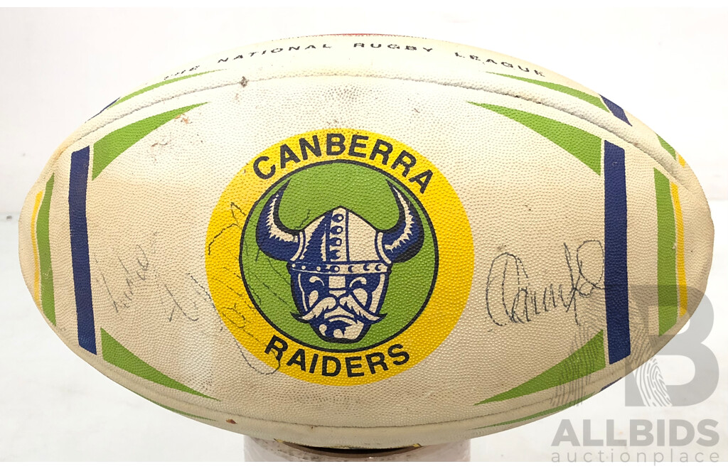 Canberra Raiders Steeden Football Signed by 11 Players