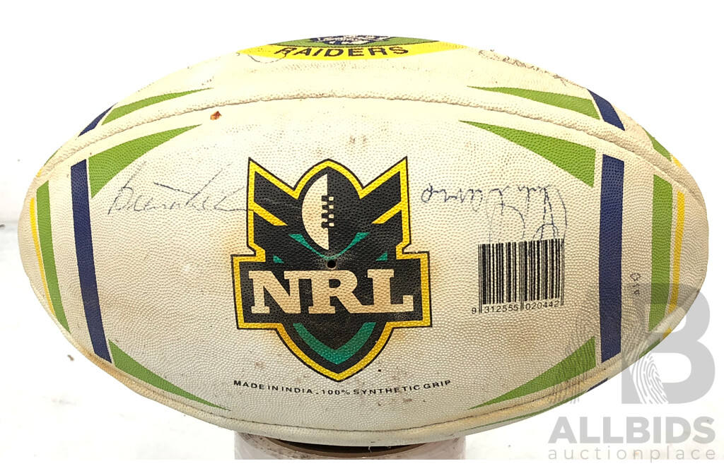 Canberra Raiders Steeden Football Signed by 11 Players
