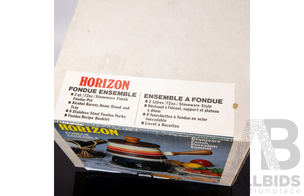 Retro Horizon Fondue Set in Original Box, Unused
