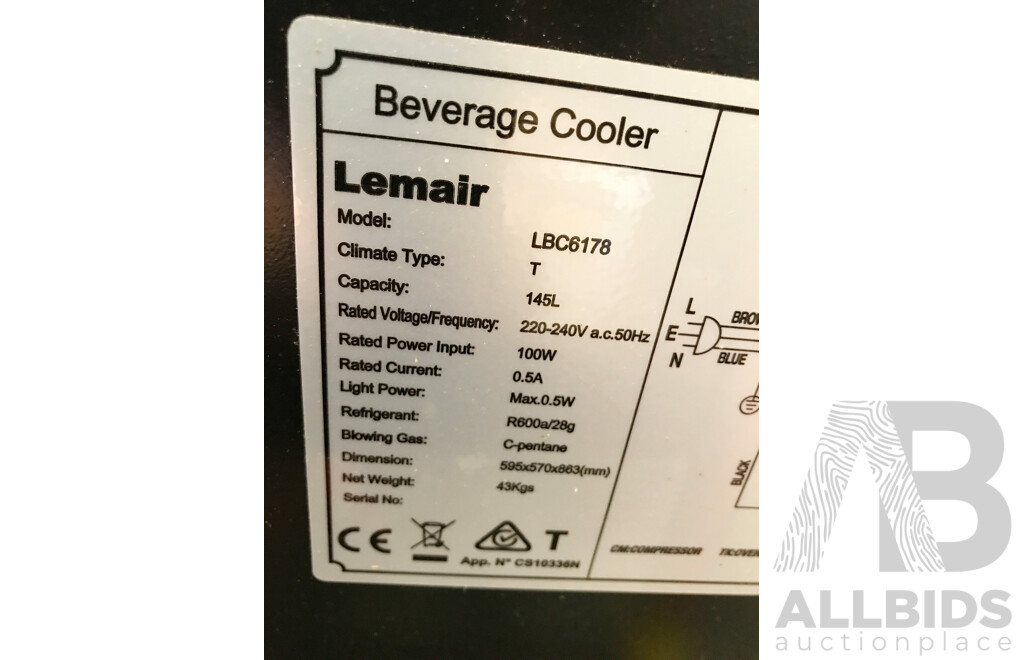Lemair 145L Beverage Cooler