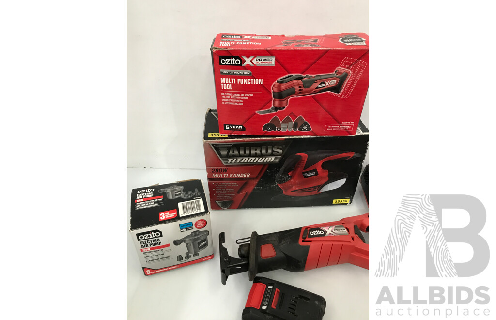 Bulk Lot of Assorted Ozito and Taurus Cordless Tools