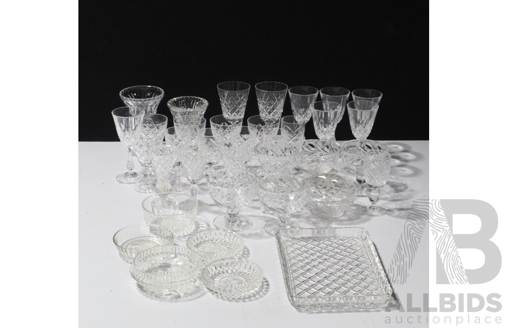 Large Collection Cut Crystal and Glass Including Stemware, Vases and More