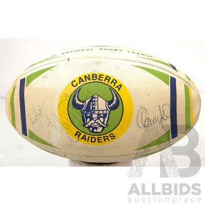 Canberra Raiders Steeden Football Signed by 11 Players