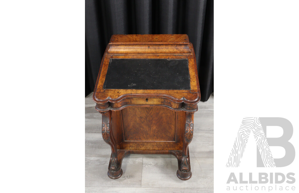 Bur Walnut Victorian Davenport Desk