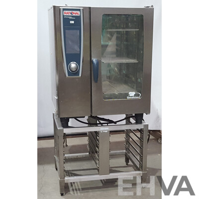 Rational SCC WE 101 Combi Oven with 10 Slot Cooling Rack Stand