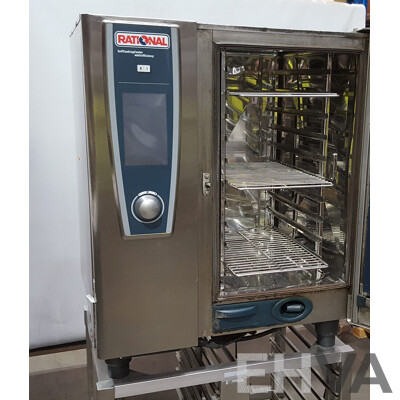 Rational SCC WE 101 Combi Oven with 10 Slot Cooling Rack Stand