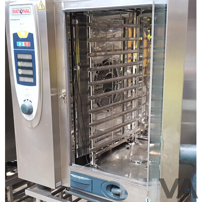 Rational SCC101 Combi Oven with 12 Slot Cooling Rack Stand