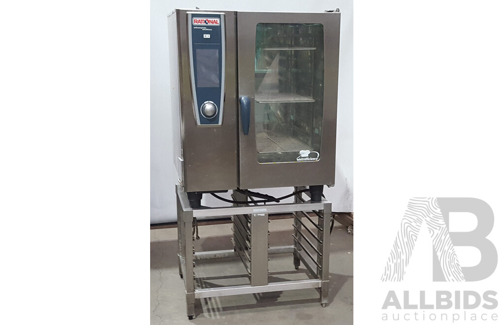 Rational SCC WE 101 Combi Oven with 10 Slot Cooling Rack Stand