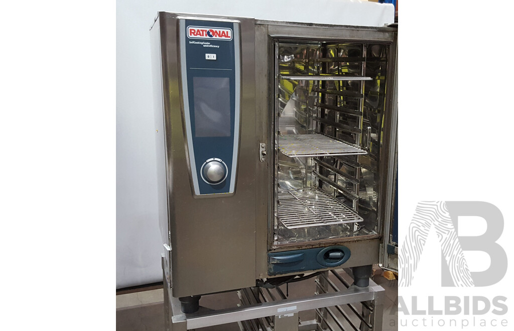 Rational SCC WE 101 Combi Oven with 10 Slot Cooling Rack Stand