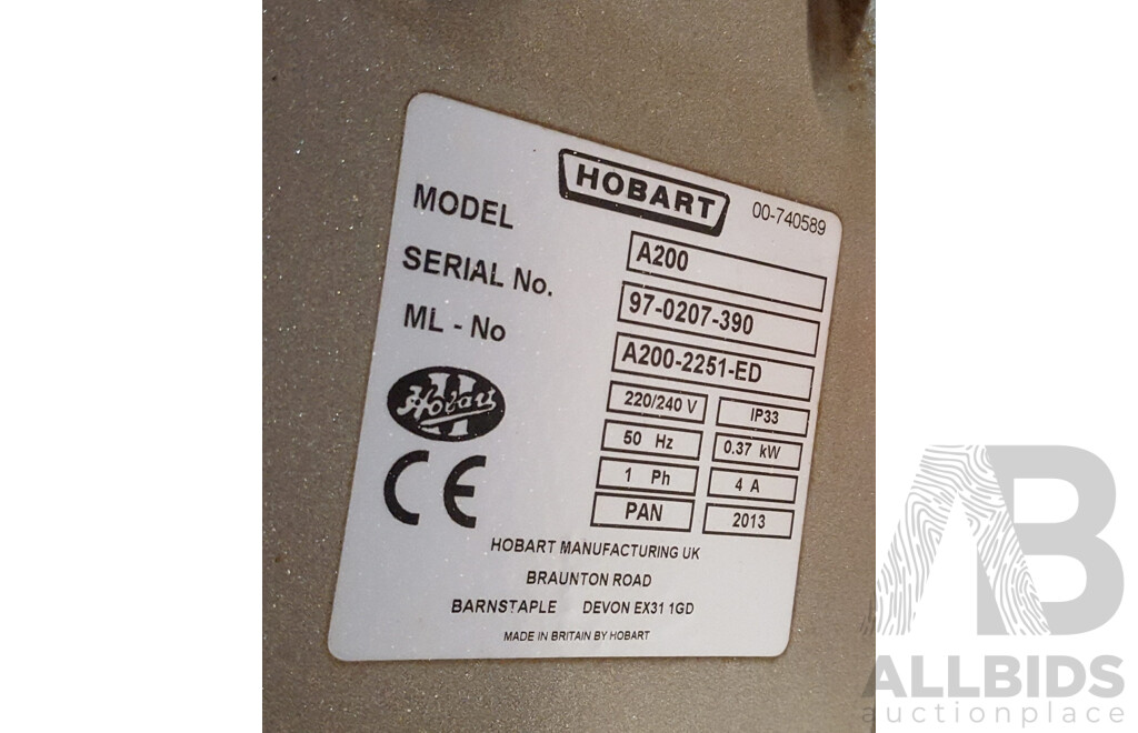 Hobart (A200) 20L Planetary Mixer