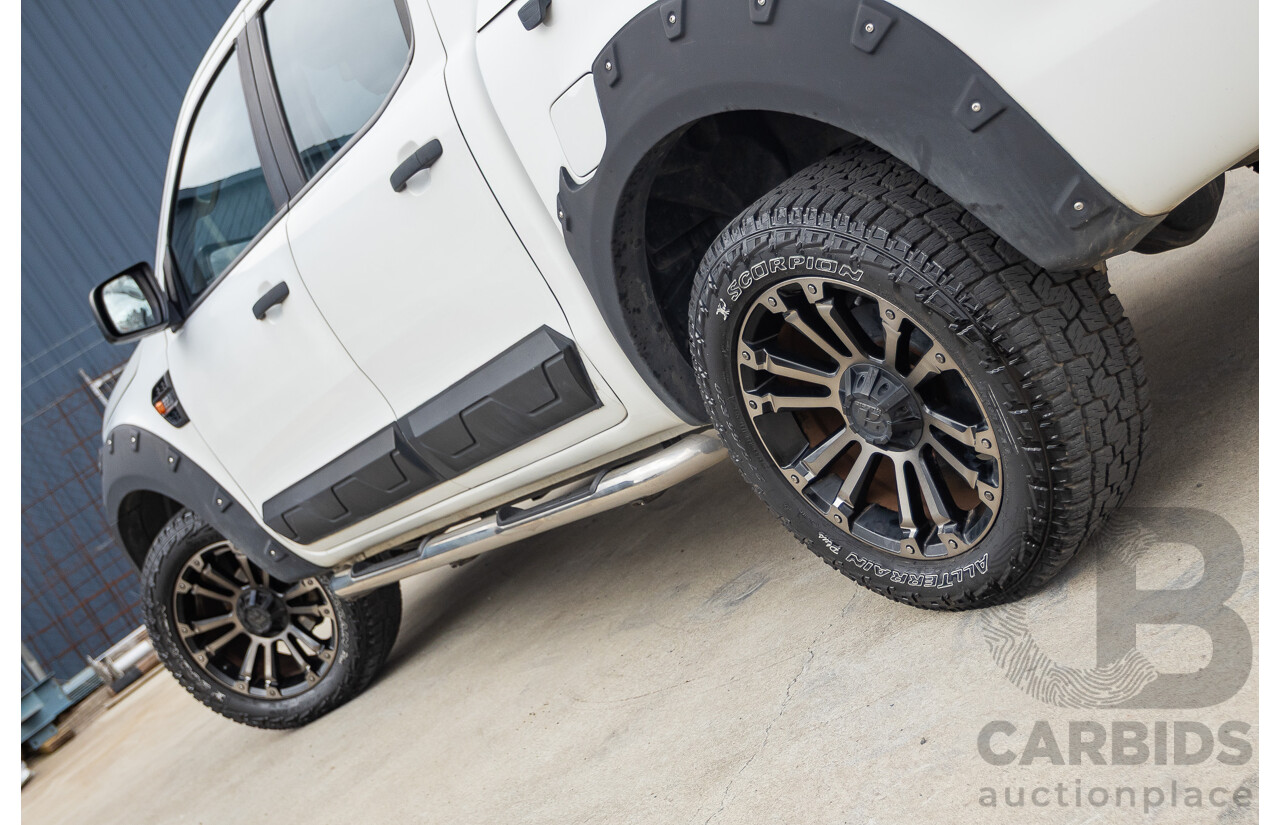 08/2015 Ford Ranger XL 2.2 (4x4) PX Crew Cab Utility Cool White Turbo Diesel 2.2L