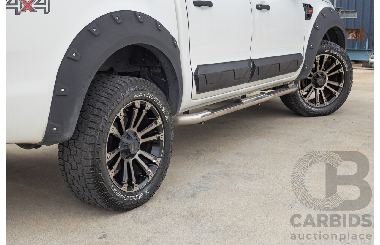 08/2015 Ford Ranger XL 2.2 (4x4) PX Crew Cab Utility Cool White Turbo Diesel 2.2L