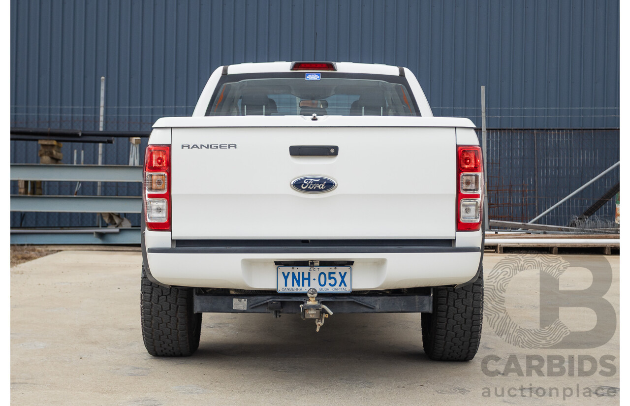 08/2015 Ford Ranger XL 2.2 (4x4) PX Crew Cab Utility Cool White Turbo Diesel 2.2L