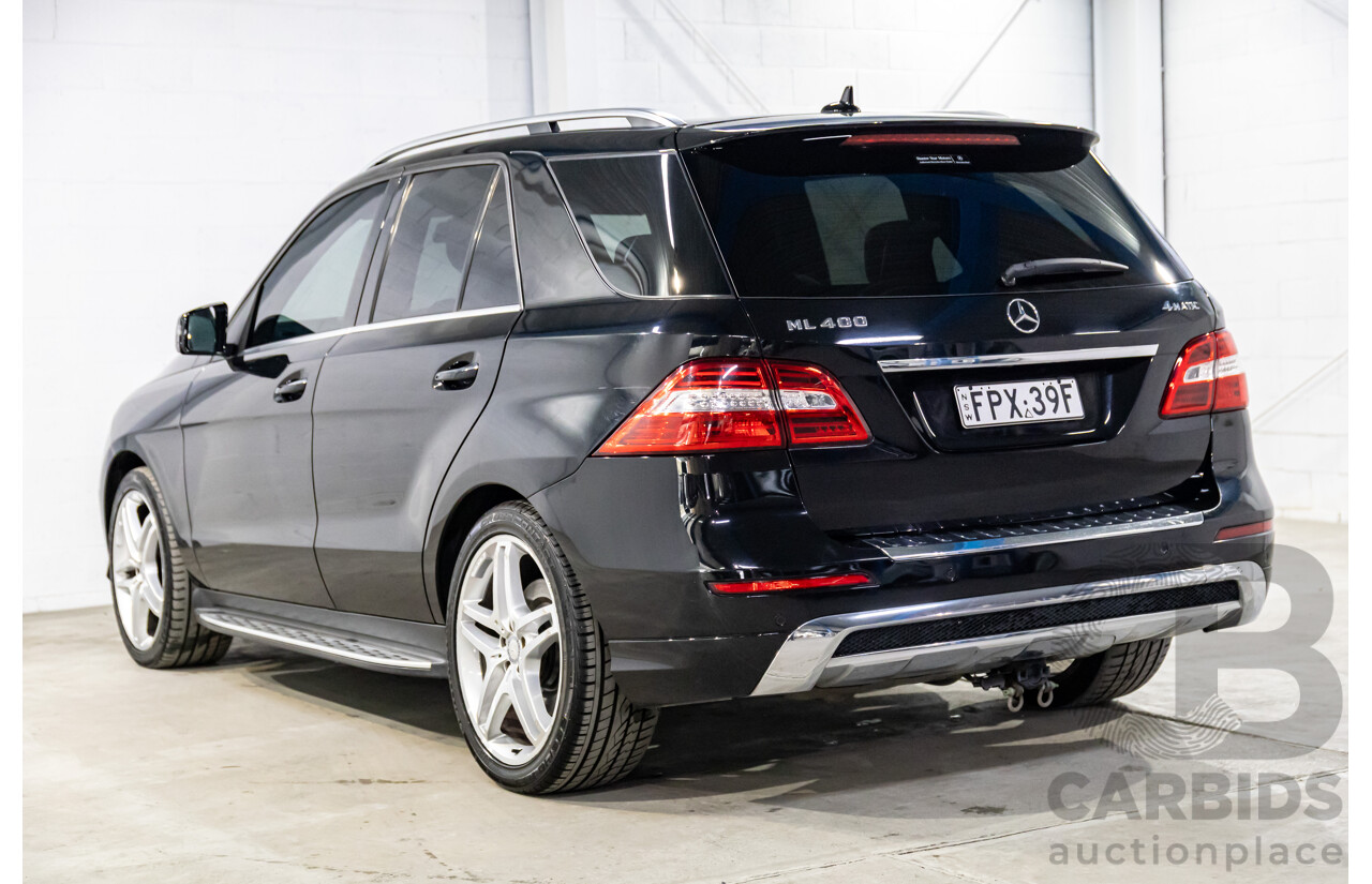 10/2014 Mercedes-Benz ML400 (4x4) 166 MY14 4d Wagon Black Obsidian Metallic Twin Turbo V6 3.0L