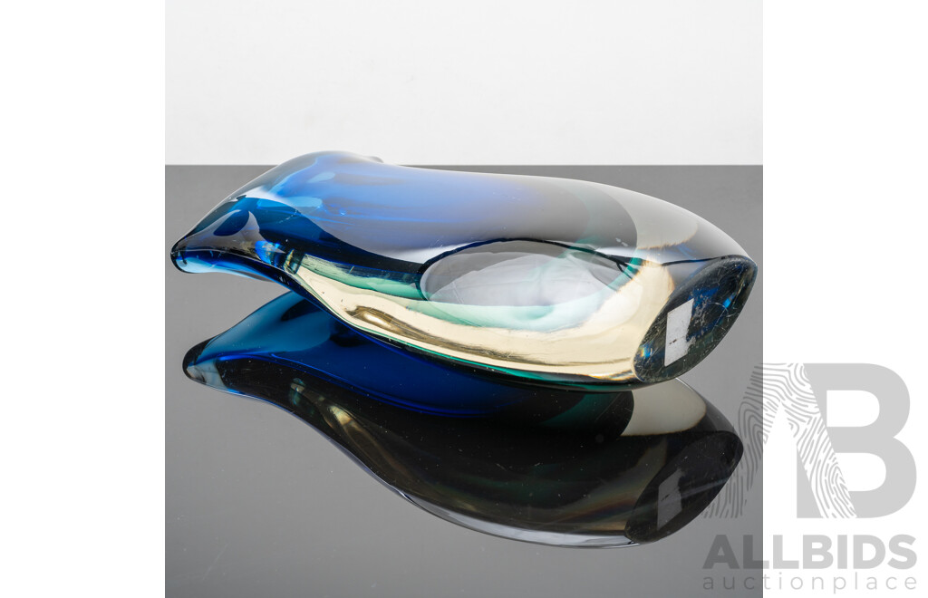 Fantastic Heavy Mid Century Italian Murano Glass Sommerso Vase