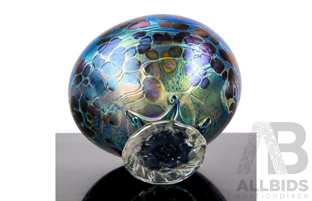 Wonderful Australian Studio Art Glass Vase by Mark Galton 1994, (d 2014) Martini Glass Studios