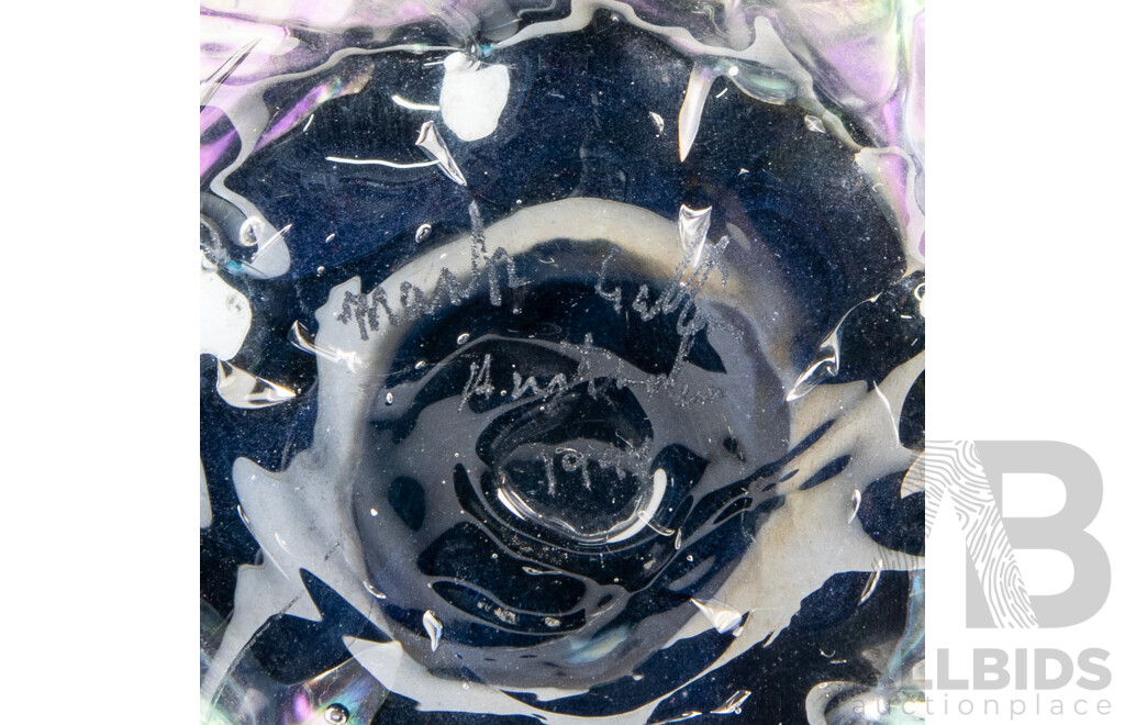 Wonderful Australian Studio Art Glass Vase by Mark Galton 1994, (d 2014) Martini Glass Studios