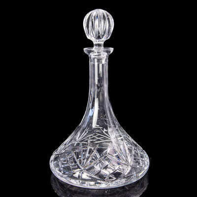 Vintage Crystal Ships Decanter with Stopper