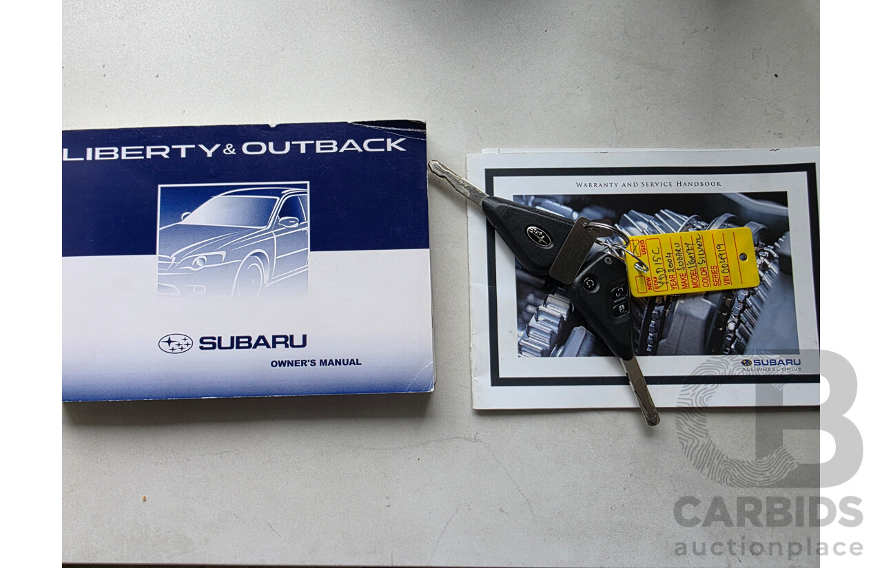 2/2004 Subaru Liberty 2.0i MY04 4d Sedan Silver 2.0L