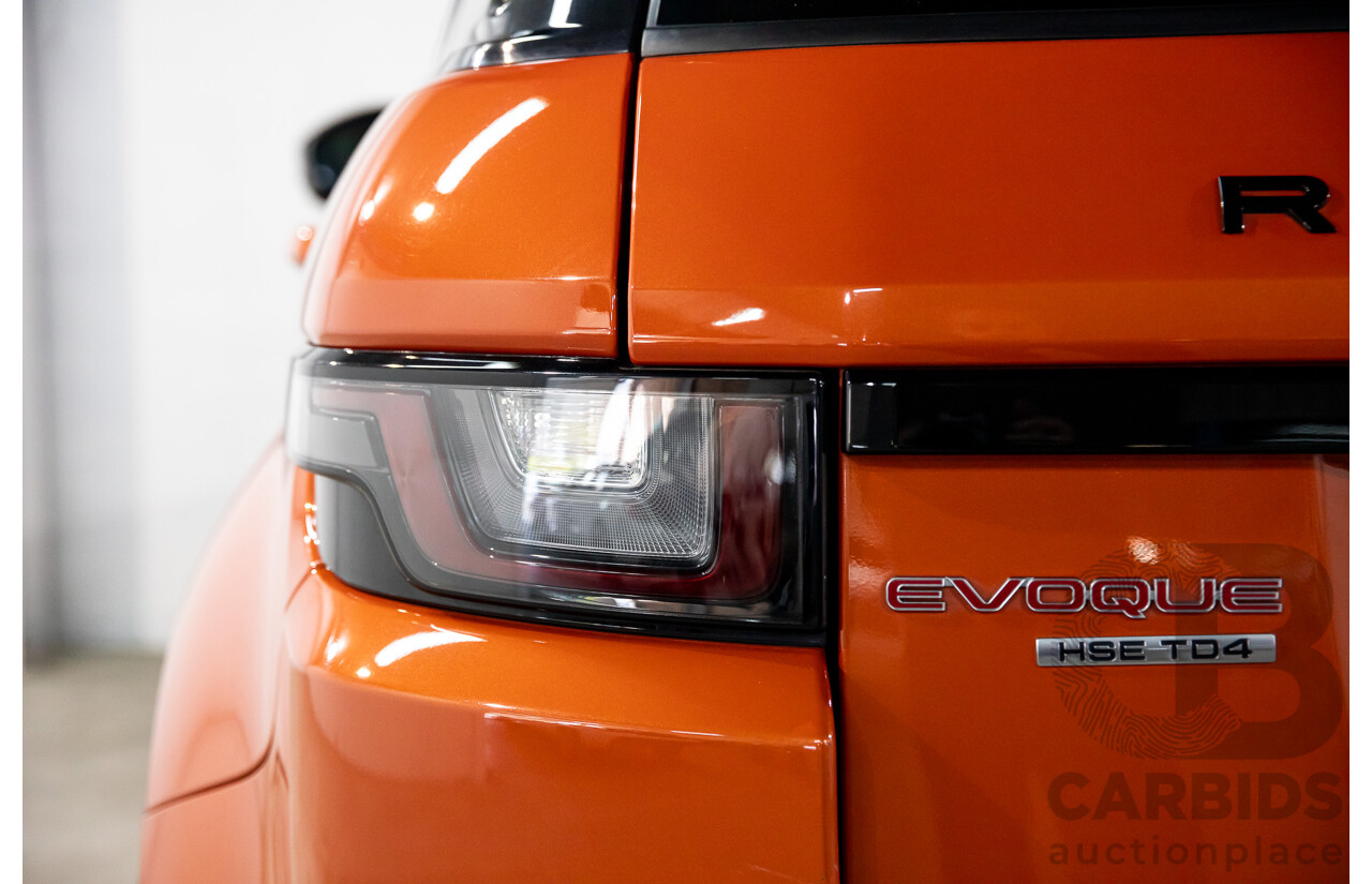 04/2016 Range Rover Evoque Td4 180 HSE Dynamic (AWD) LV MY16.5 5d Wagon Phoenix Orange Mica Metallic Turbo Diesel 2.0L