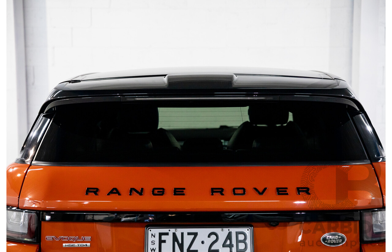04/2016 Range Rover Evoque Td4 180 HSE Dynamic (AWD) LV MY16.5 5d Wagon Phoenix Orange Mica Metallic Turbo Diesel 2.0L